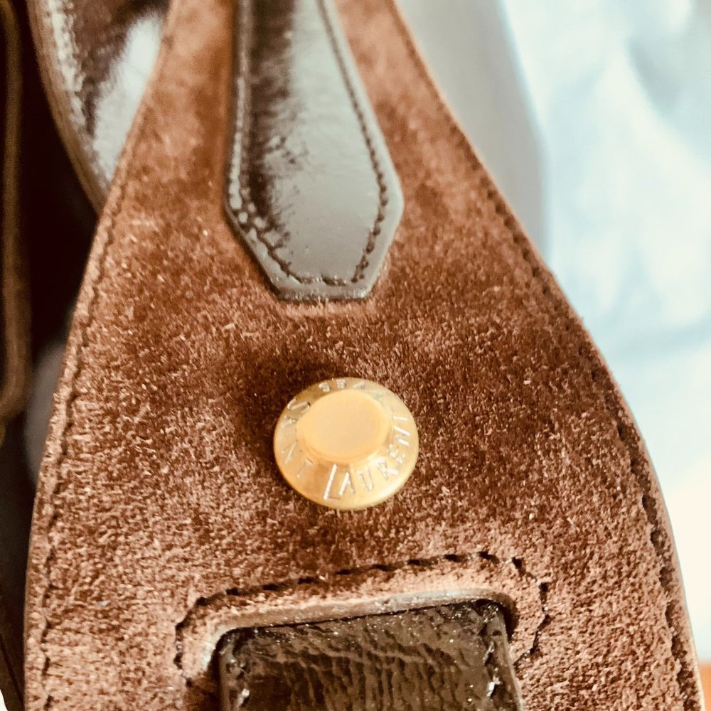 YVES SAINT LAURENT YSL SEVERINE LEATHER TOTE W DUST BAG MADE IN ITALY - Picture 6 of 16